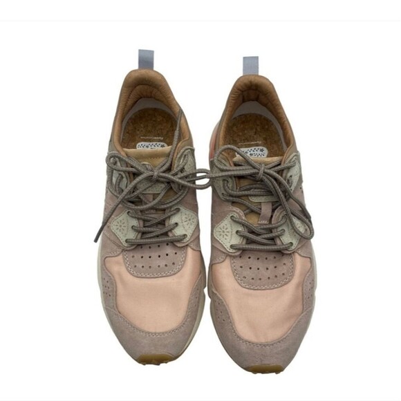 Flower Mountain x Free People Corax Pink Gray Suede Low Cork Insole Sneakers 8 - Picture 4 of 10